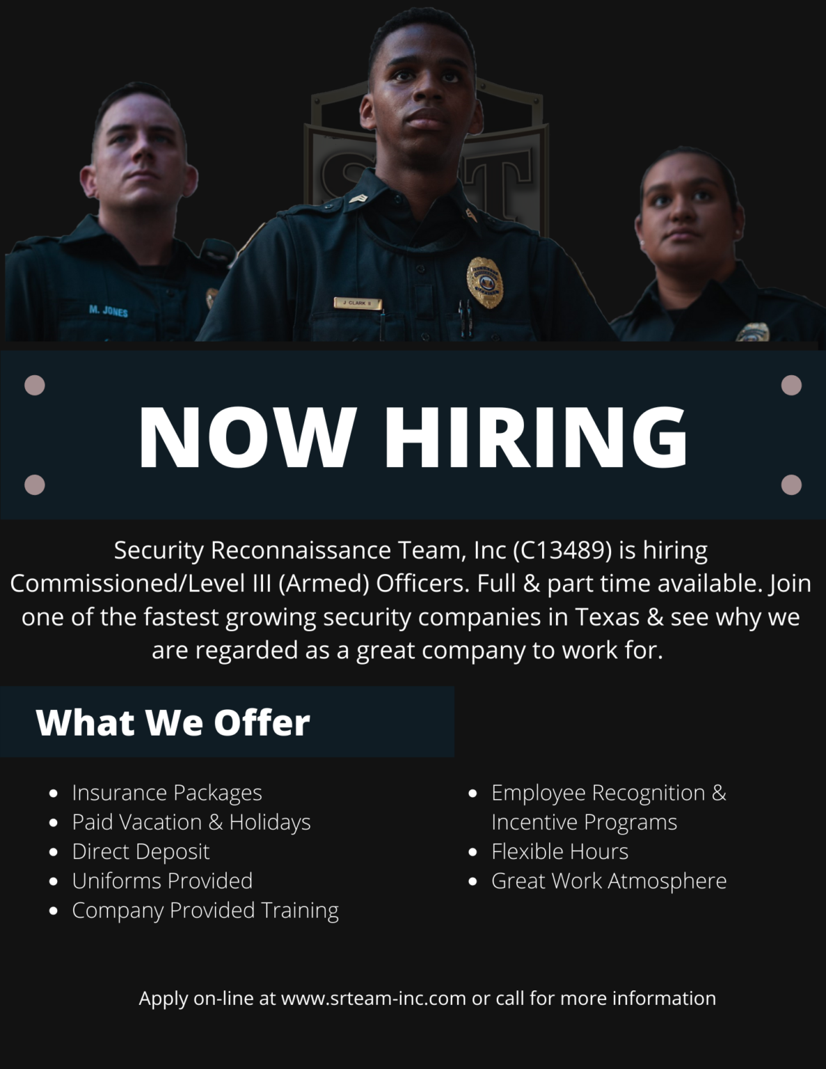 SRT Security Is Now Hiring Security Reconnaisance Team